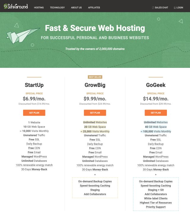 เลือก WordPress Hosting ที่ไหนดี  SiteGround สิครับ