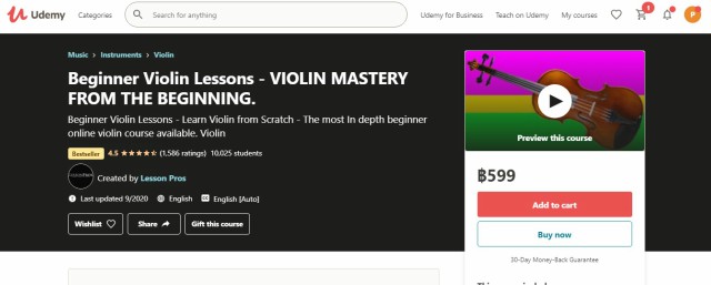 Beginner Violin Lessons - Udemy - หนึ่งในคอร์สเรียนไวโอลินออนไลน์ที่ประหยัดที่สุด