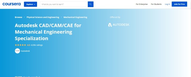 Autodesk CAD/CAM/CAE for Mechanical Engineering Specialization