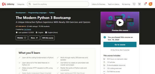 Python 3 Bootcamp by Colt 