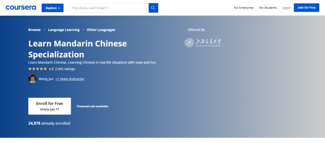 Learn Mandarin Chinese specialization