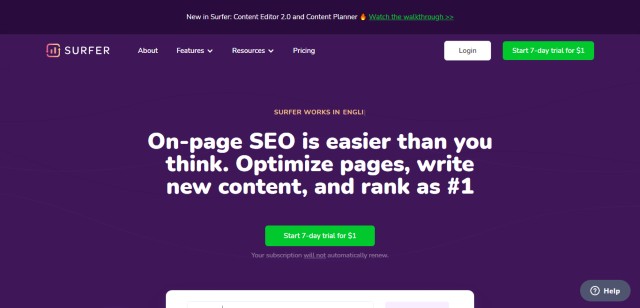 Surfer SEO, one of the best Clearscope alternatives