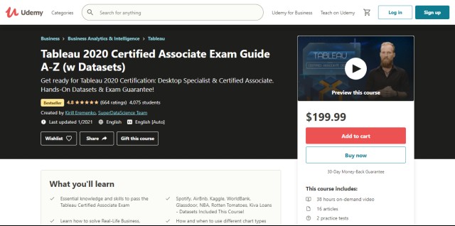 Tableau 2020 Certified Association Exam Guide 
