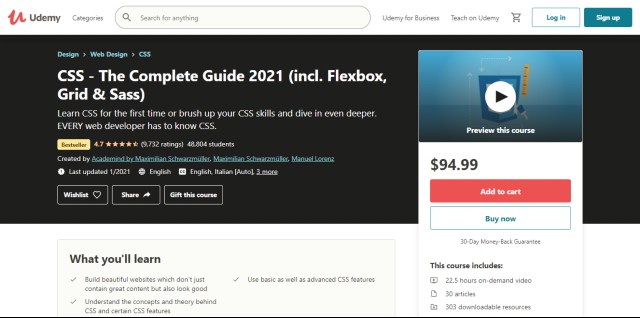 CSS - The Complete Guide 2021 (incl. Flexbox, Grid & Sass)