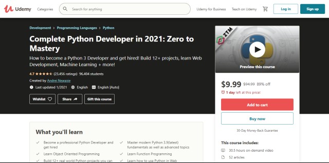 Complete Python Developer in 2021: Zero to Mastery