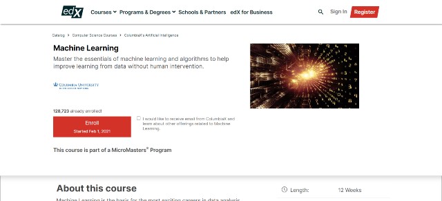 Machine Learning course by Columbia University