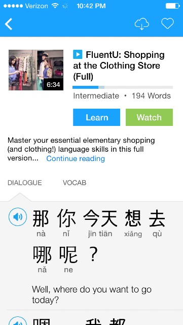 FluentU dialogues in Chinese (applicable to Russian as well)