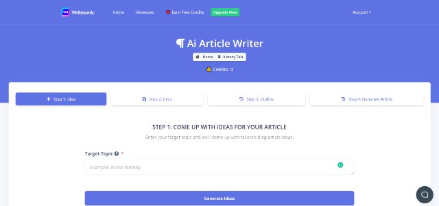 Writesonic's AI Article Writer