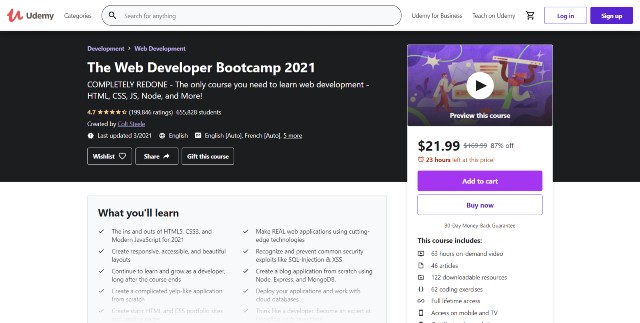 Colt's web development course