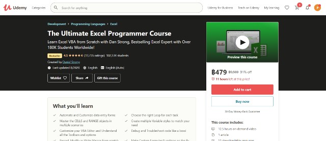 Excel Programmer Course