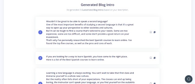 Generated Blog Intro by Writesonic