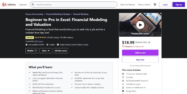 One of the most affordable financial modeling courses