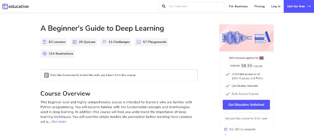 Educative's Deep Learning Course