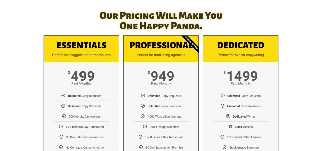 Panda Copy Pricing