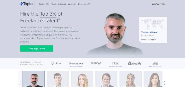 Toptal, one of the best freelance sites for web developers