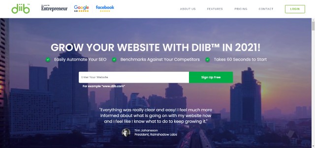 Diib, one of the best AI SEO Tools