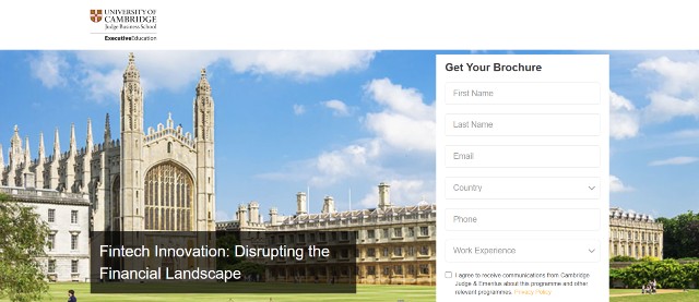 University of Cambridge's Fintech Course