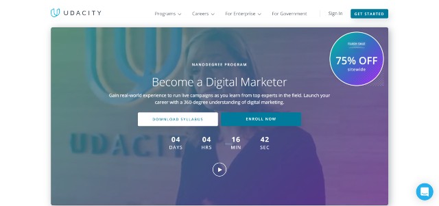 คอร์สเรียน Digital Marketing ของ Udacity