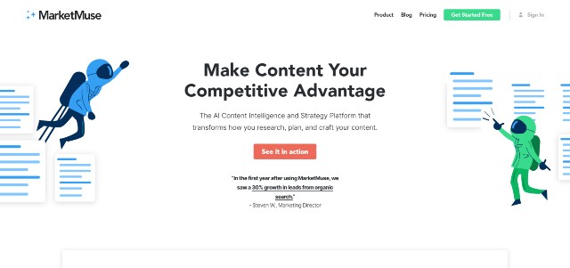 MarketMuse, one of the best content optimization tools