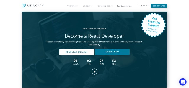 Udacity's React Nanodegree program, one of the best React.js courses