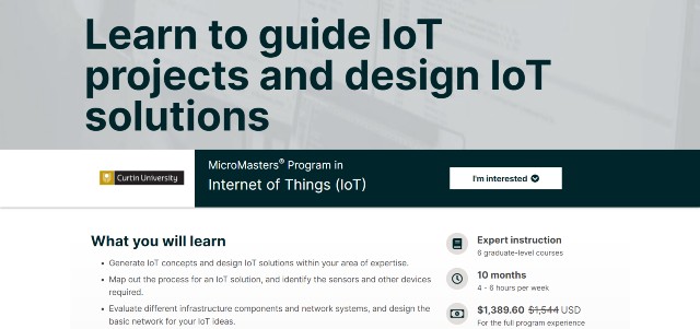 คอร์สเรียน IoT (Internet of Things) ของ Curtin University