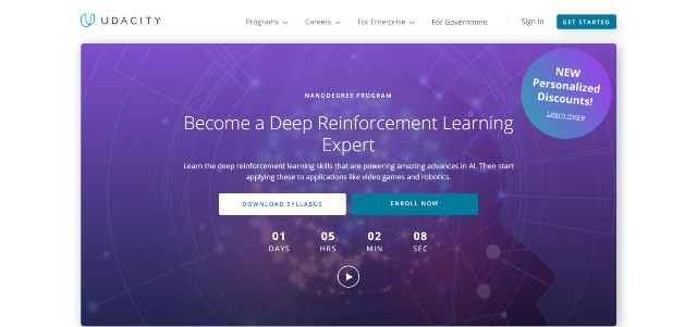 Udacity provides one of the best reinforcement learning courses 