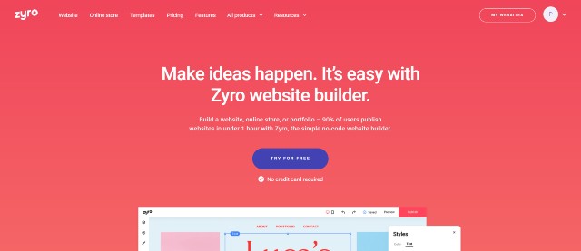 Zyro, an excellent AI website builder
