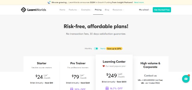 Learnworlds pricing