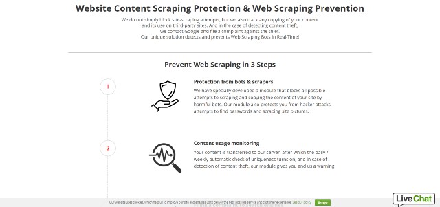 SiteGuarding can be extremely helpful in content scraping protection 