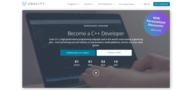 Become a C++ developer, an excellent C++ course by Udacity