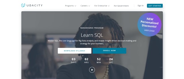 SQL Nanodegree program from Udacity is unarguably one of the best online SQL courses