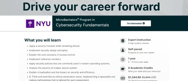 NYU's edX program in cybersecurity provides excellent cybersecurity training