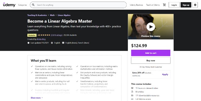 Become a Linear Algebra Master by Krista King