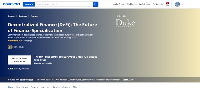 คอร์สเรียน DeFi ของ Duke 
