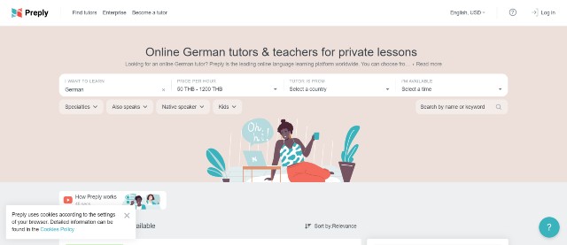 สอนภาษาเยอรมันออนไลน์ตัวต่อตัวโดย Preply 