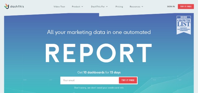 Dashthis, one of the best marketing reporting tools