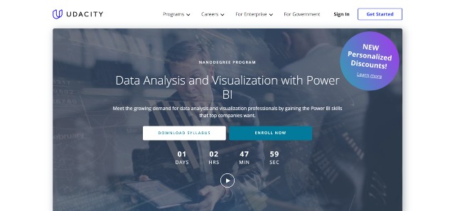 Udacity provides one of the best PowerBI courses online 