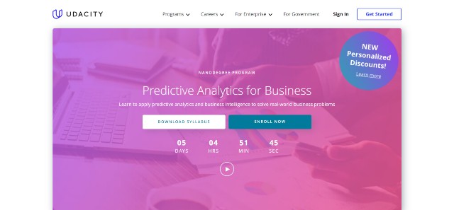 Udacity offers one of the best predictive analytics courses. 
