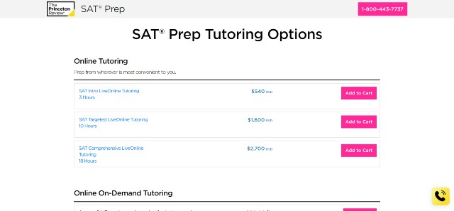SAT prep tutoring options 