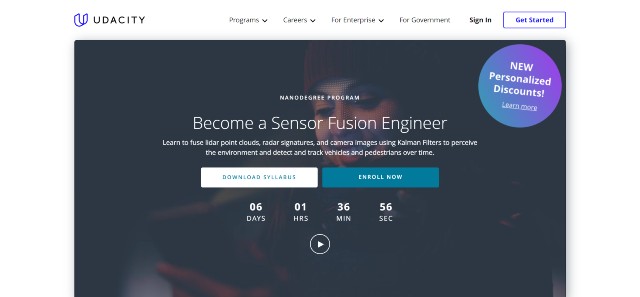 Best Sensor fusion courses from Udacity