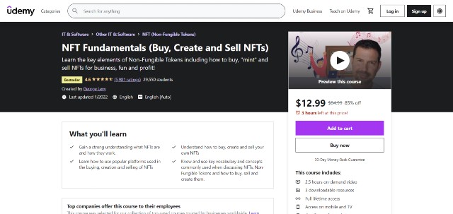 Best NFT courses on Udemy by George