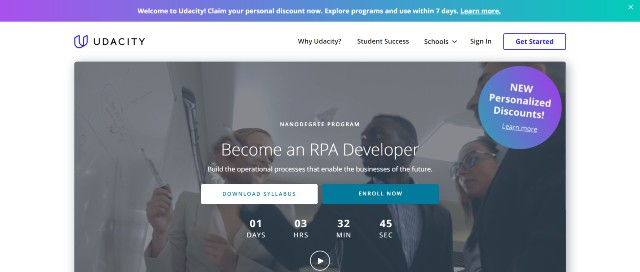 best RPA course online by Udacity 