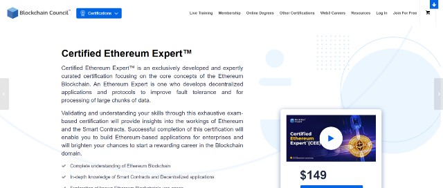คอร์สเรียน Ethereum ออนไลน์ของ Blockchain Council 