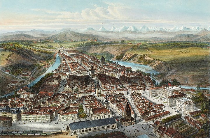 กรุงเบิร์นในช่วงปี ค.ศ.1858 ผลงานของ Charles Fichot 
