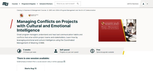 online conflict management courses on edX 