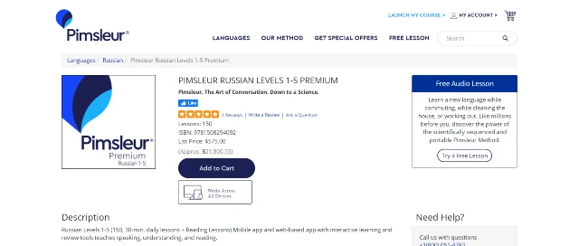 Pimsleur offers one of the best online Russian courses. 