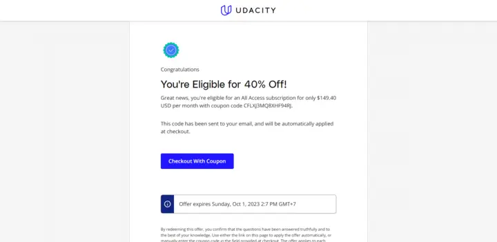 คูปองลดราคาคอร์สเรียน Data Science ของ Udacity 
